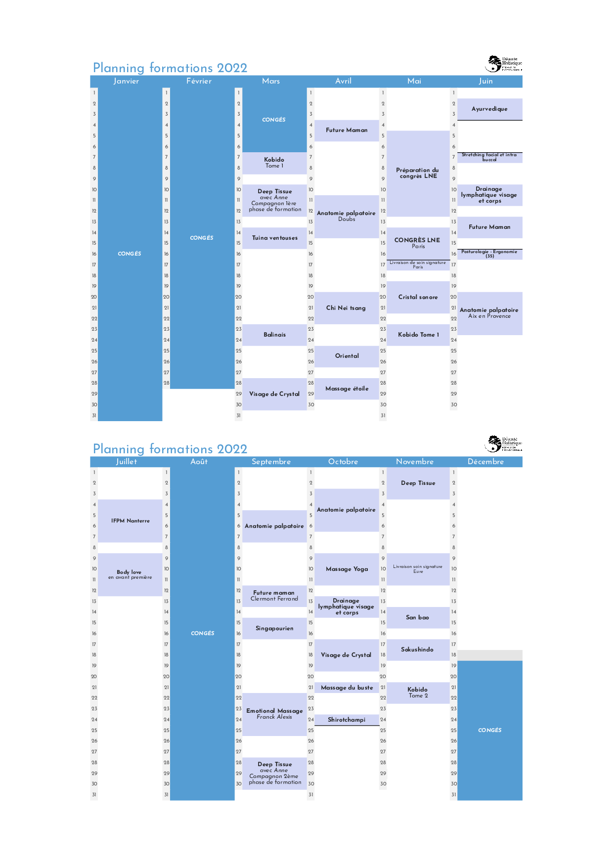 planning_detenteholistique_trimestriel - Calendrier 2022 Premier Semestr
